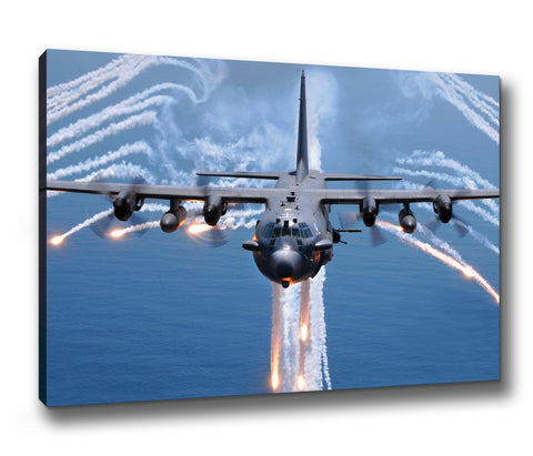 AC-130H Flare Jettison  Canvas Print