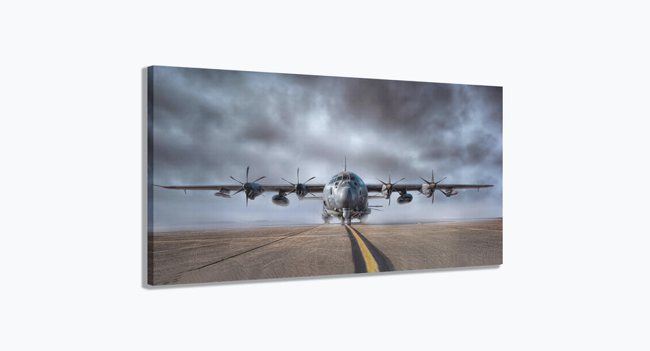 AC-130J Gunship From The Smoke Canvas Print