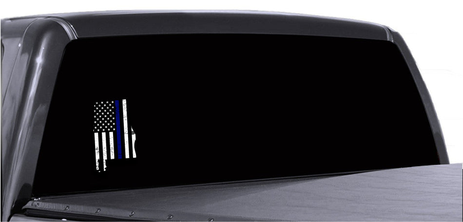 Alabama Distressed Subdued US Flag Thin Blue Line/Thin Red Line/Thin Green Line Sticker. Support Police/Firefighters/Military