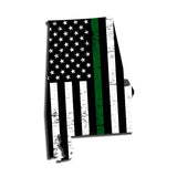 Alabama Distressed Subdued US Flag Thin Blue Line/Thin Red Line/Thin Green Line Sticker. Support Police/Firefighters/Military