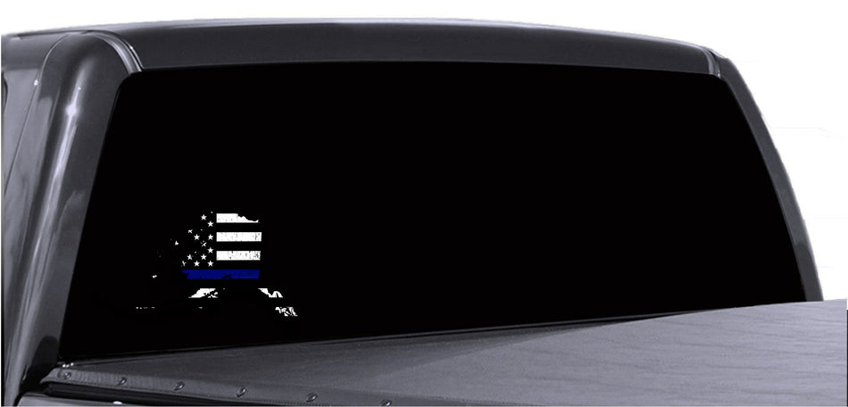 Alaska Distressed Subdued US Flag Thin Blue Line/Thin Red Line/Thin Green Line Sticker. Support Police/Firefighters/Military