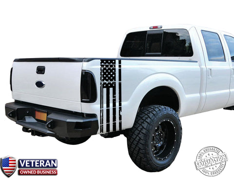 Universal Truck Distressed American Flag Bed stripe Vinyl Decal