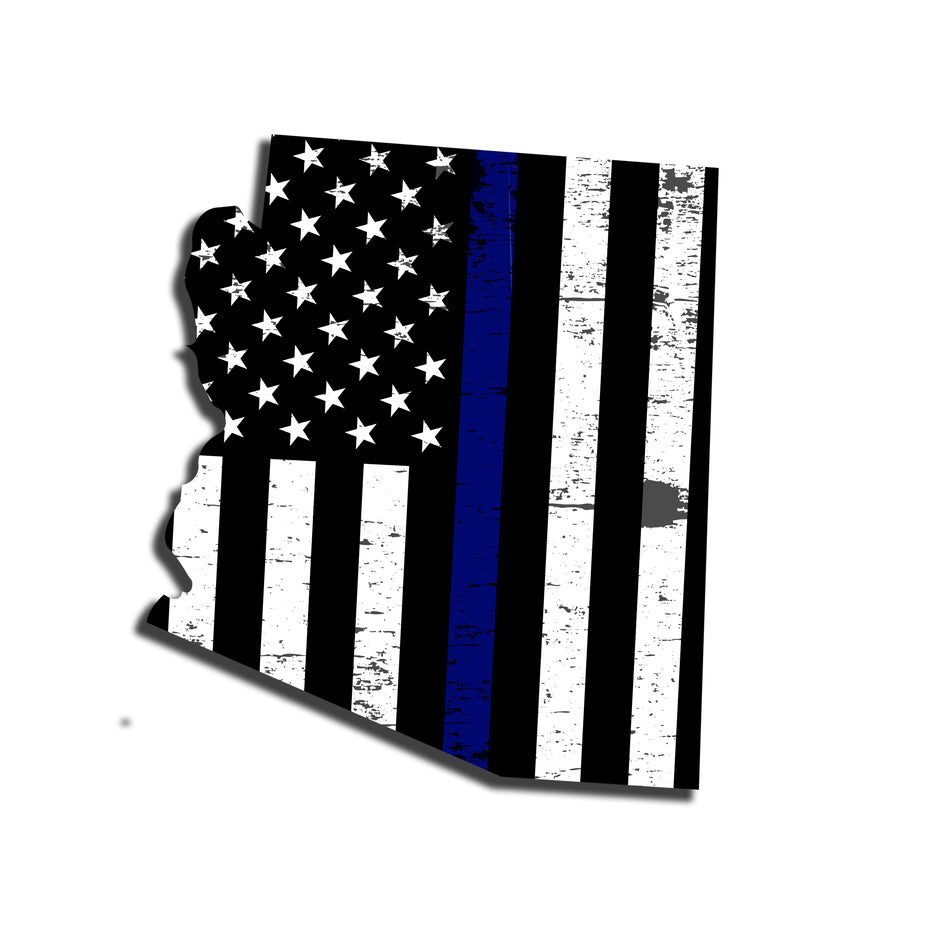 Arizona Distressed Subdued US Flag Thin Blue Line/Thin Red Line/Thin Green Line Sticker. Support Police/Firefighters/Military