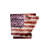 Arkansas Distressed Tattered Subdued USA American Flag Vinyl Sticker