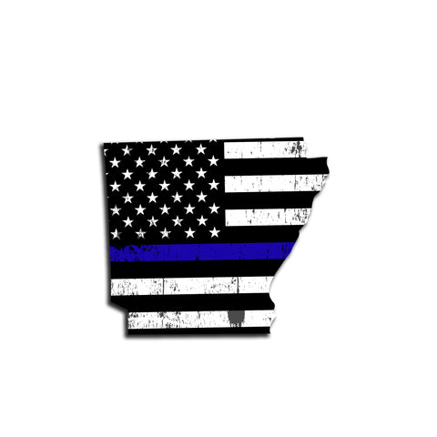 Arkansas Distressed Subdued US Flag Thin Blue Line/Thin Red Line/Thin Green Line Sticker. Support Police/Firefighters/Military