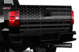 Distressed American Flag Truck Tailgate Wrap Black and Grey 66" x 26"