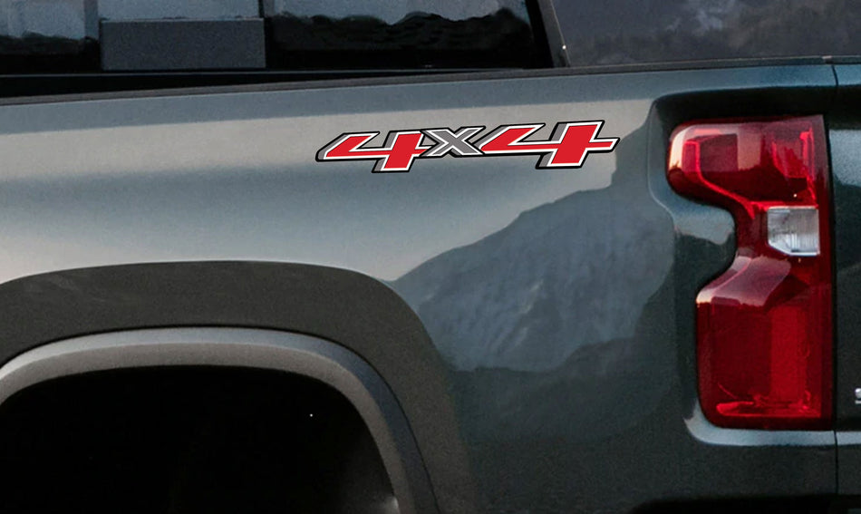 4x4 Vinyl Decal for Truck Bed Fits: 2014-2018GMC Chevrolet Silverado