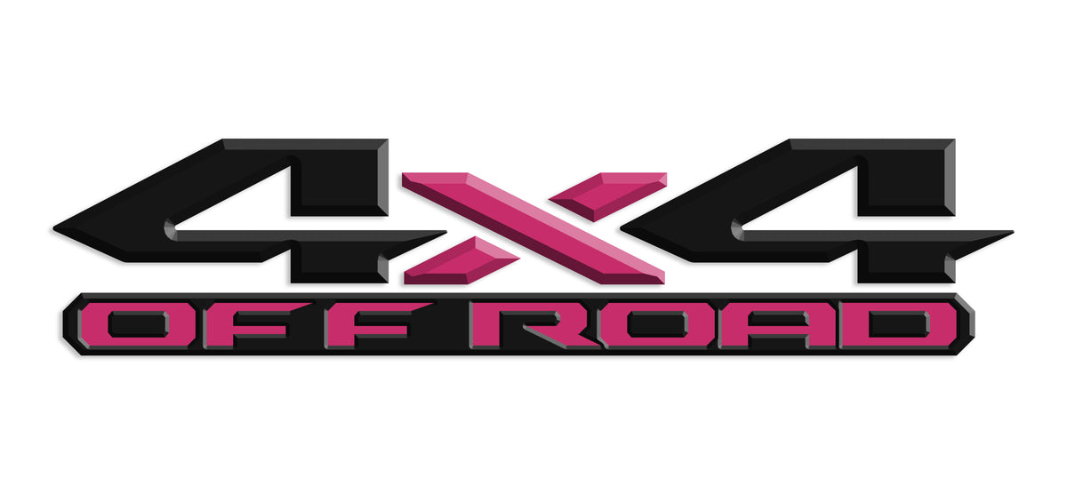 Black & Pink 3D 4x4 Off Road Bedside Vinyl Decals  Dodge Ram 1500 2500 3500 Power Wagon