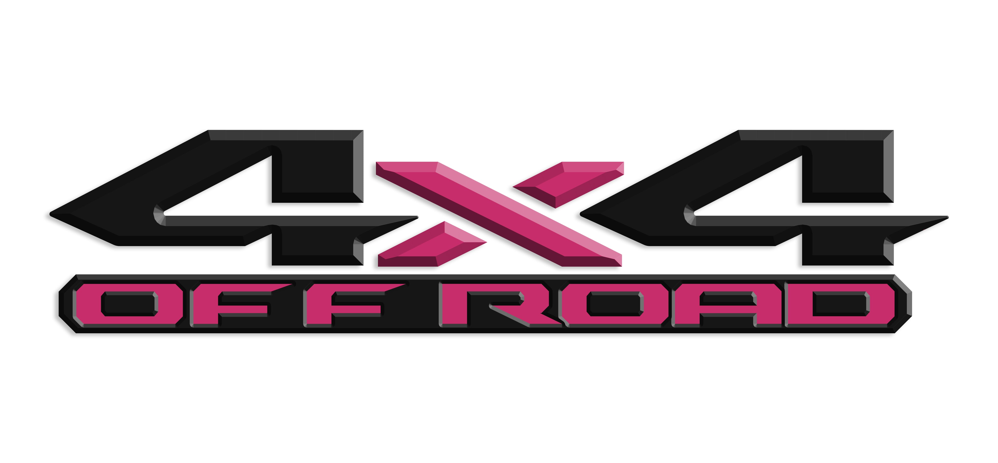 Black & Pink 3D 4x4 Off Road Bedside Vinyl Decals  Dodge Ram 1500 2500 3500 Power Wagon