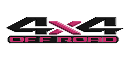 Black & Pink 3D 4x4 Off Road Bedside Vinyl Decals  Dodge Ram 1500 2500 3500 Power Wagon