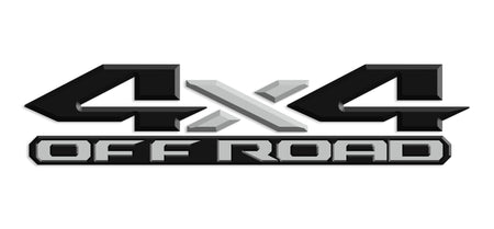 Black & Light Grey 3D 4x4 Off Road Bedside Vinyl Decals  Dodge Ram 1500 2500 3500 Power Wagon