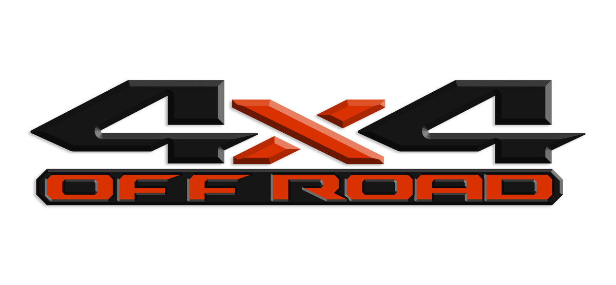 Black & Orange red 3D 4x4 Off Road Bedside Vinyl Decals  Dodge Ram 1500 2500 3500 Power Wagon