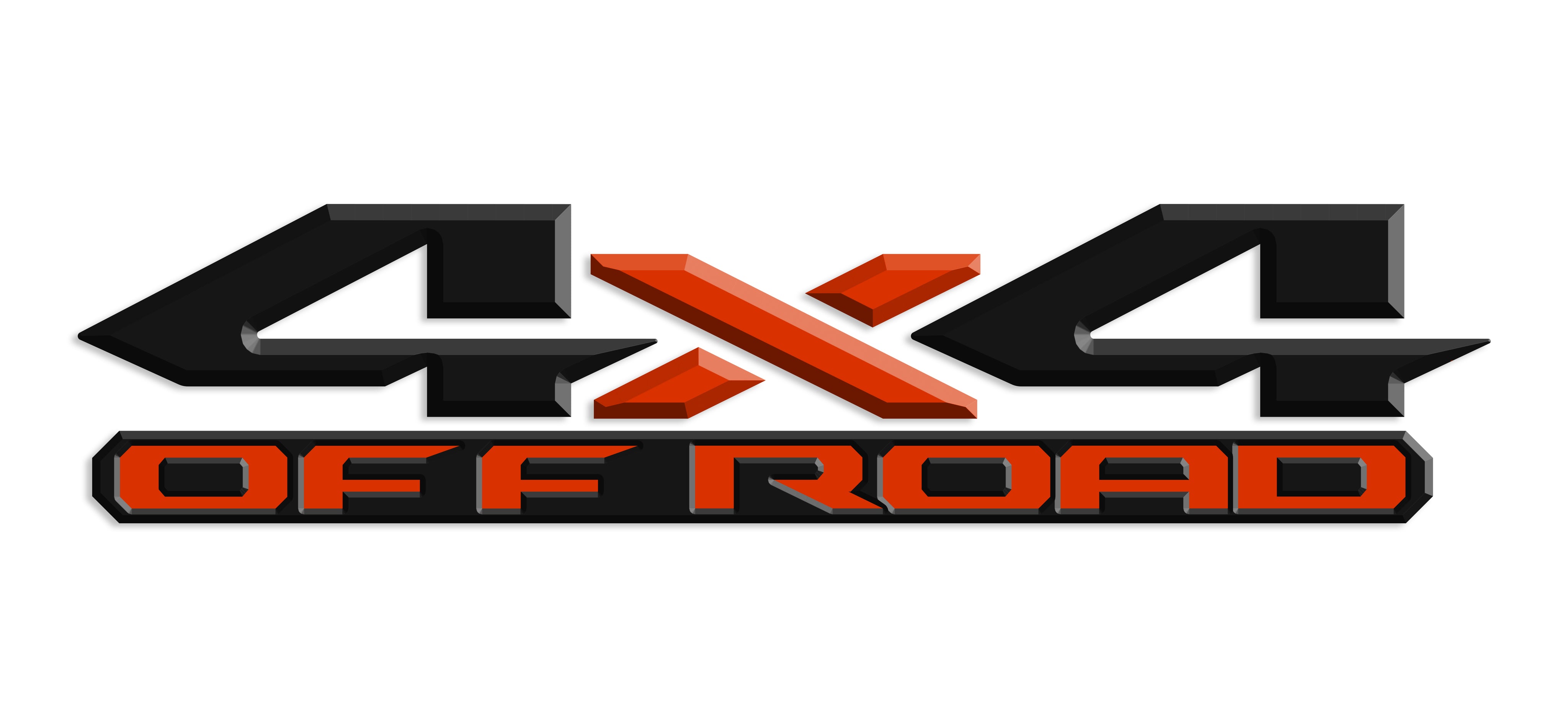 Black & Orange red 3D 4x4 Off Road Bedside Vinyl Decals  Dodge Ram 1500 2500 3500 Power Wagon