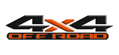 Black & Orange 3D 4x4 Off Road Bedside Vinyl Decals  Dodge Ram 1500 2500 3500 Power Wagon