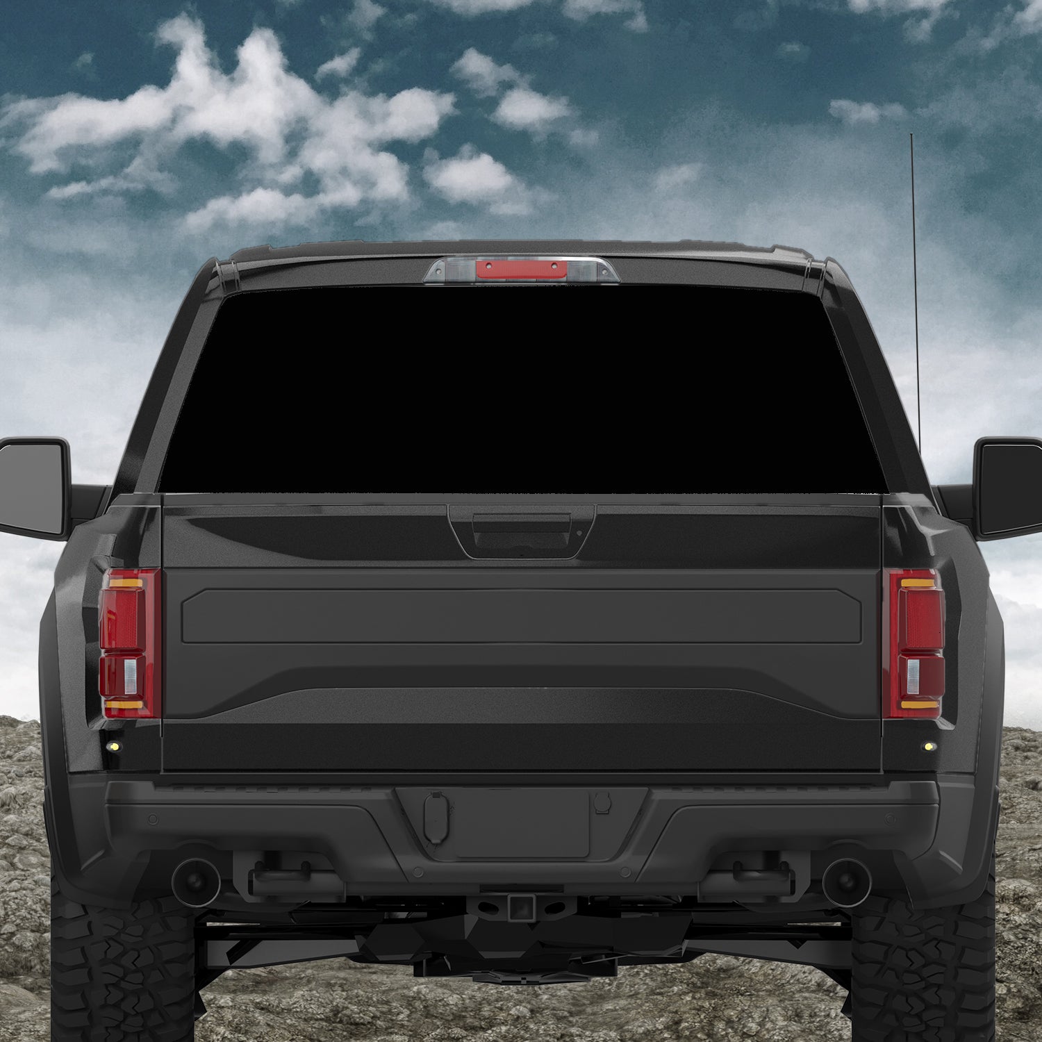 Custom rear window perforated decal