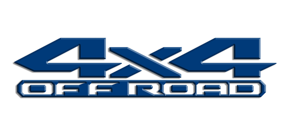 Blue 3D 4x4 Off Road Bedside Vinyl Decals  Dodge Ram 1500 2500 3500 
