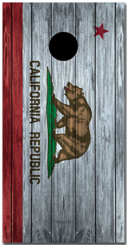 California Flag Custom Cornhole Vinyl Wrap