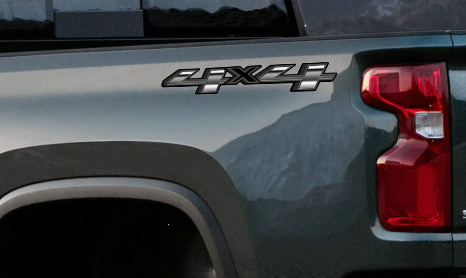 4x4 Vinyl Decal for Truck Bed Fits: 2014-2018GMC Chevrolet Silverado