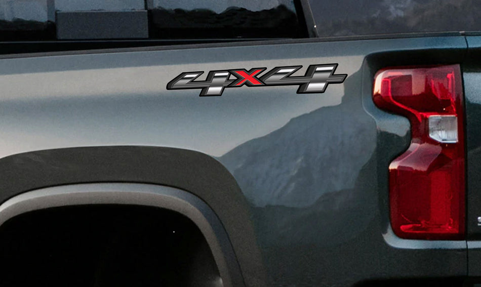 4x4 Vinyl Decal for Truck Bed Fits: 2014-2018GMC Chevrolet Silverado