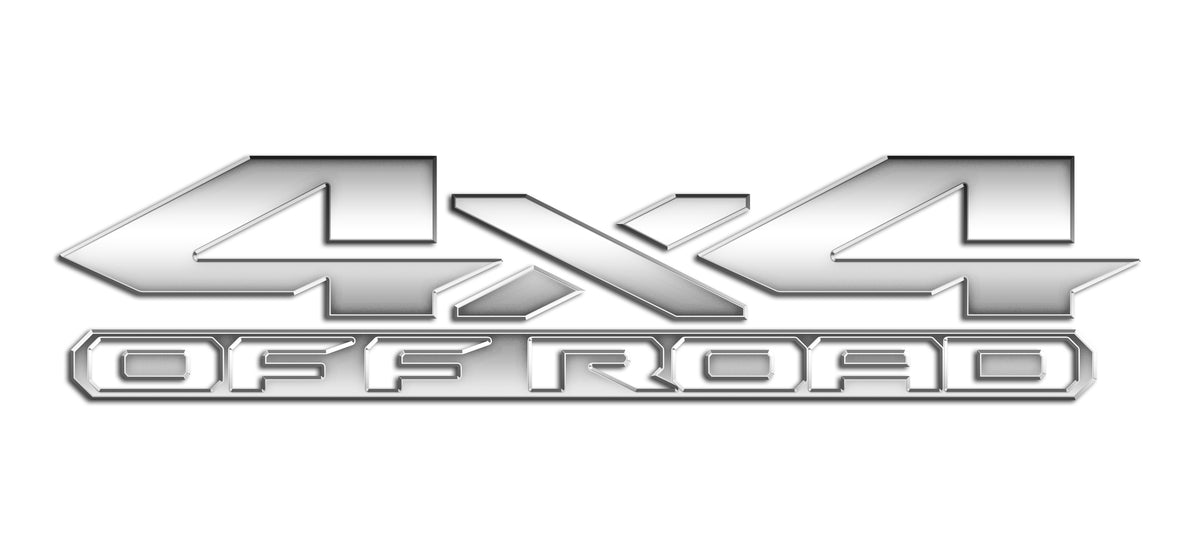 Chrome 3D 4x4 Off Road Bedside Vinyl Decals  Dodge Ram 1500 2500 3500 