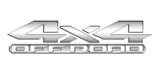Chrome 3D 4x4 Off Road Bedside Vinyl Decals  Dodge Ram 1500 2500 3500 