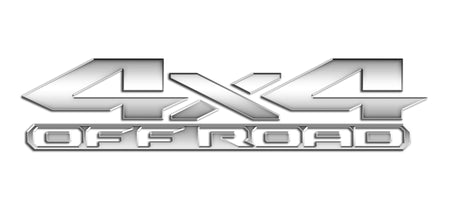 Chrome 3D 4x4 Off Road Bedside Vinyl Decals  Dodge Ram 1500 2500 3500 