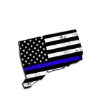 Connecticut Distressed Subdued US Flag Thin Blue Line/Thin Red Line/Thin Green Line Sticker. Support Police/Firefighters/Military