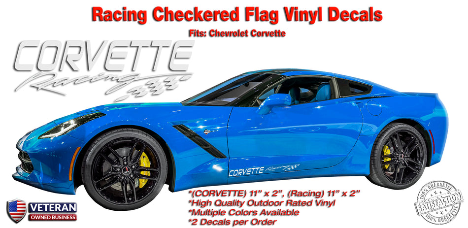 Corvette Racing Window Rocker Decal fits Corvette ZR1 Z06 C6 C5 C4 Stingray