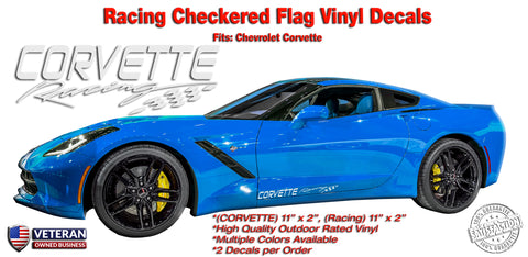 Corvette Racing Window Rocker Decal fits Corvette ZR1 Z06 C6 C5 C4 Stingray