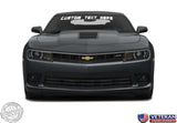Custom Text Windshield Banner Vinyl Decal-Fits Chevy Camaro LT RS SS 2010-2015