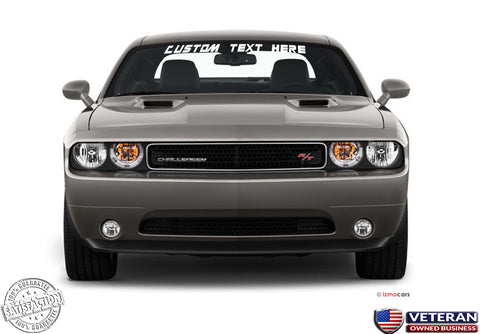 Custom Text Windshield Banner Vinyl Decal-Fits Dodge Challenger SRT RT 2000-2015