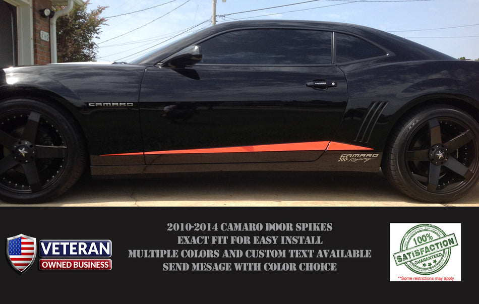 2010-2015 CHEVY CAMARO ROCKER SPIKE DOOR SPEARS RS SS VINYL DECALS-0050