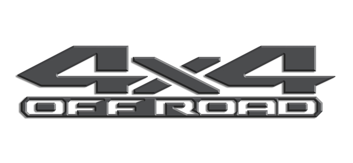 Dark Grey 3D 4x4 Off Road Bedside Vinyl Decals  Dodge Ram 1500 2500 3500 