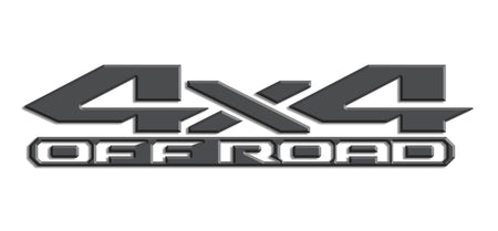 Dark Grey 3D 4x4 Off Road Bedside Vinyl Decals  Dodge Ram 1500 2500 3500 