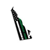 Delaware Distressed Subdued US Flag Thin Blue Line/Thin Red Line/Thin Green Line Sticker. Support Police/Firefighters/Military