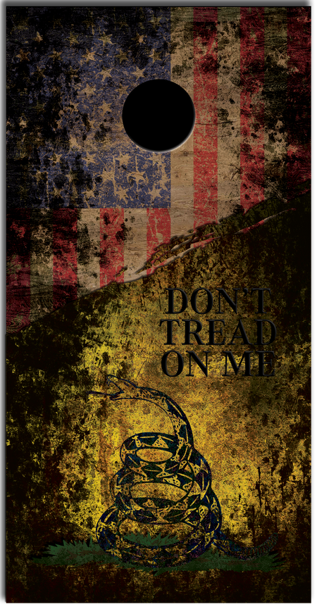 Don't Tread on me Custom Cornhole Vinyl Wrap