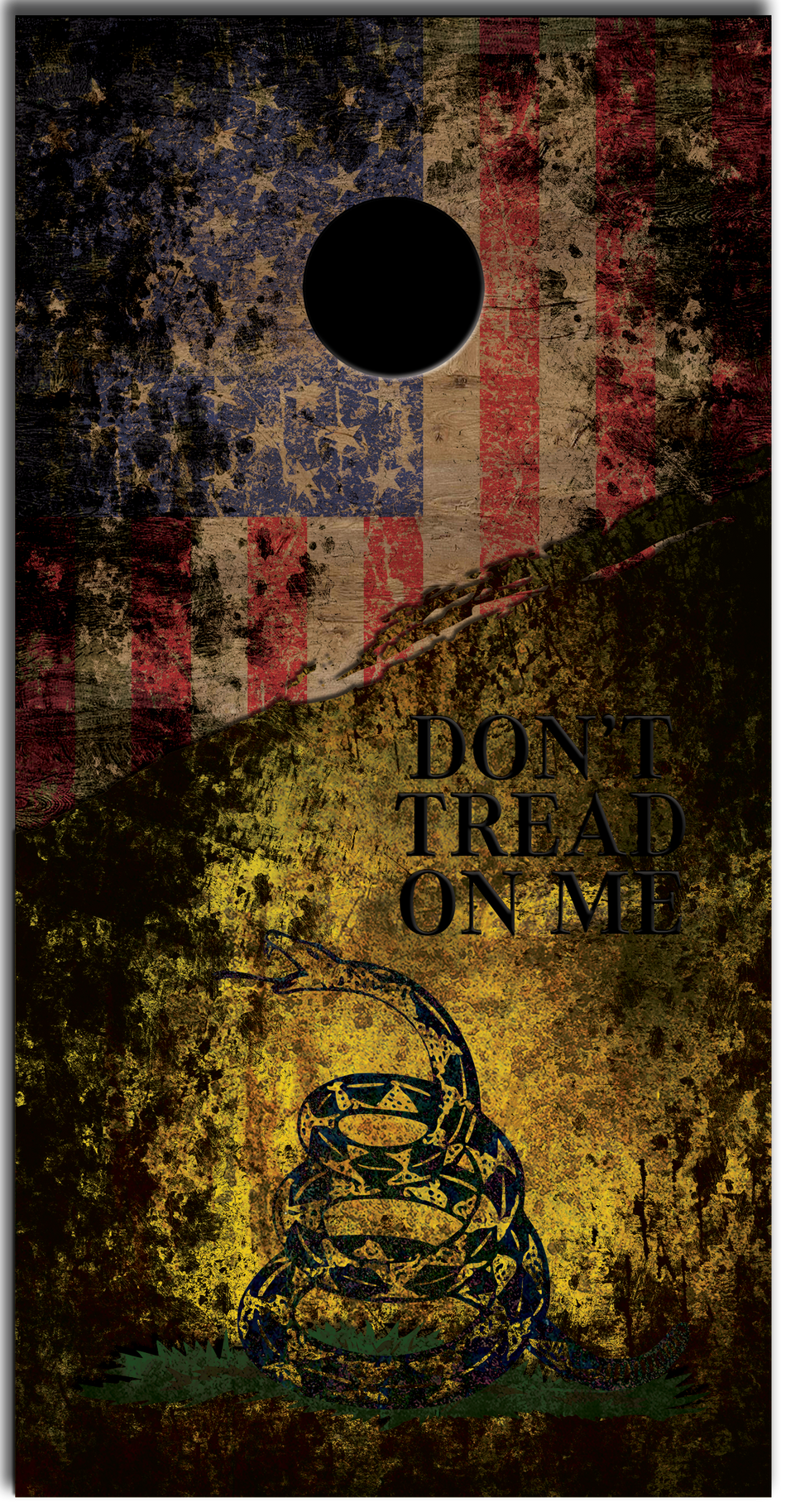 Don't Tread on me Custom Cornhole Vinyl Wrap