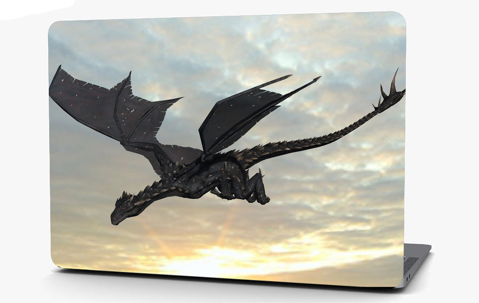 Black Dragon Vinyl Laptop Computer Skin Sticker Decal Wrap Macbook Various Sizes