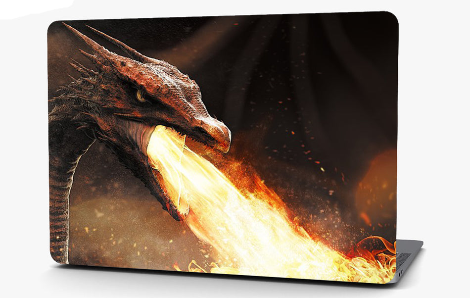 Fire Breathing Dragon Vinyl Laptop Computer Skin Sticker Decal Wrap Macbook Various Sizes