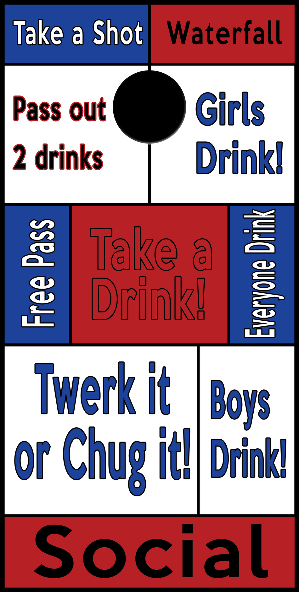 Drinking Game Custom Vinyl Cornhole Wrap