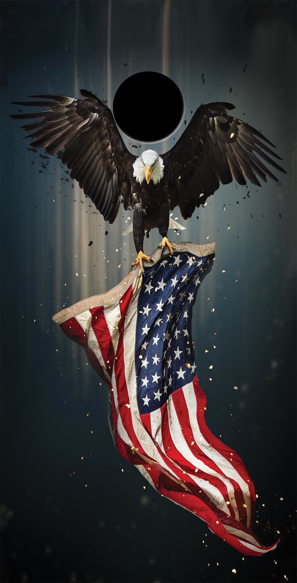 Bald Eagle American Flag Custom Vinyl Cornhole Wrap