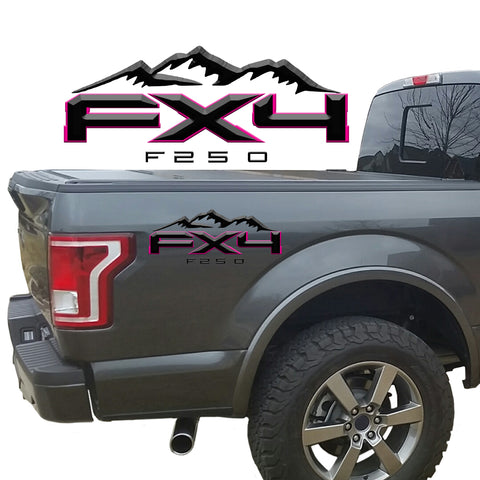 FX4 F250 Mountains 2-Color 3D Vinyl Decal Fits All Makes and Models