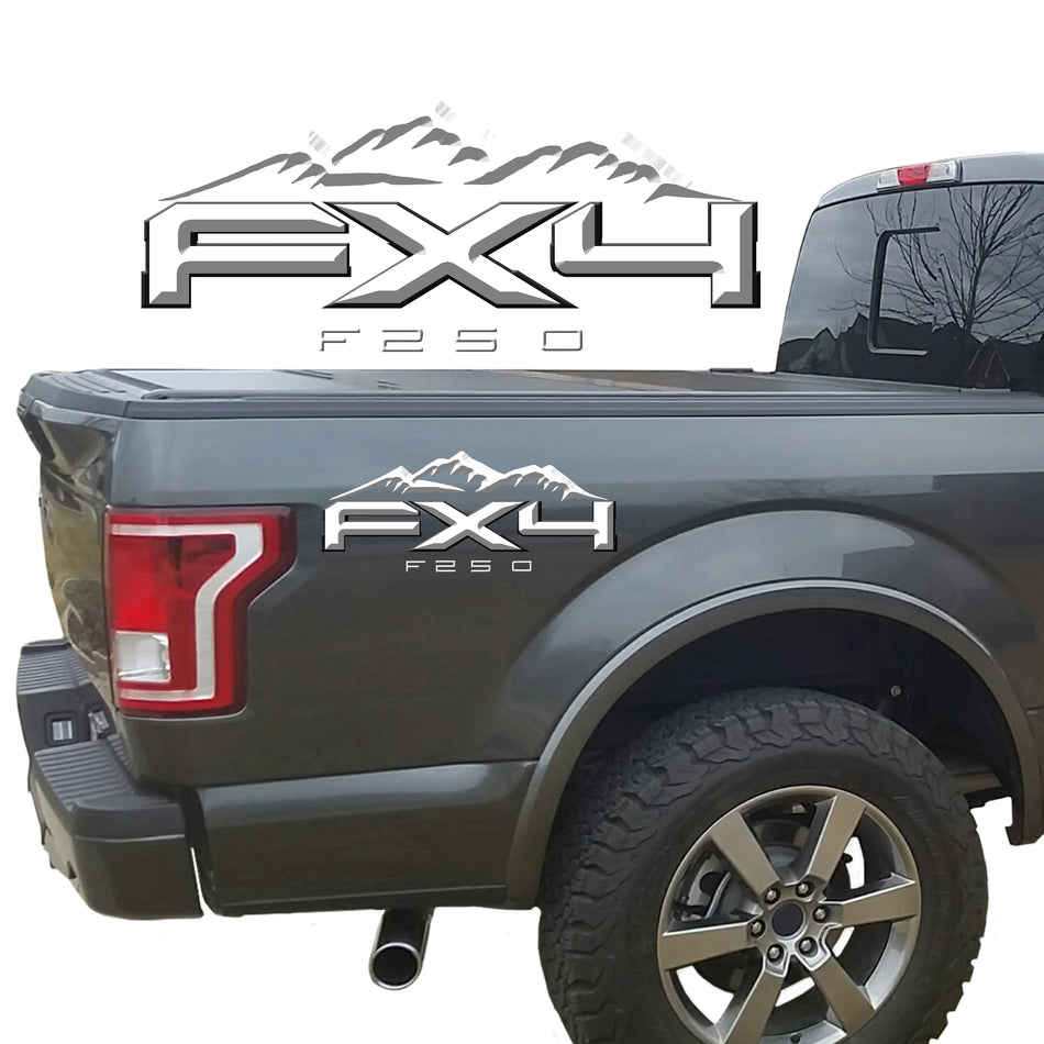FX4 F250 Mountains 2-Color 3D Vinyl Decal Fits All Makes and Models