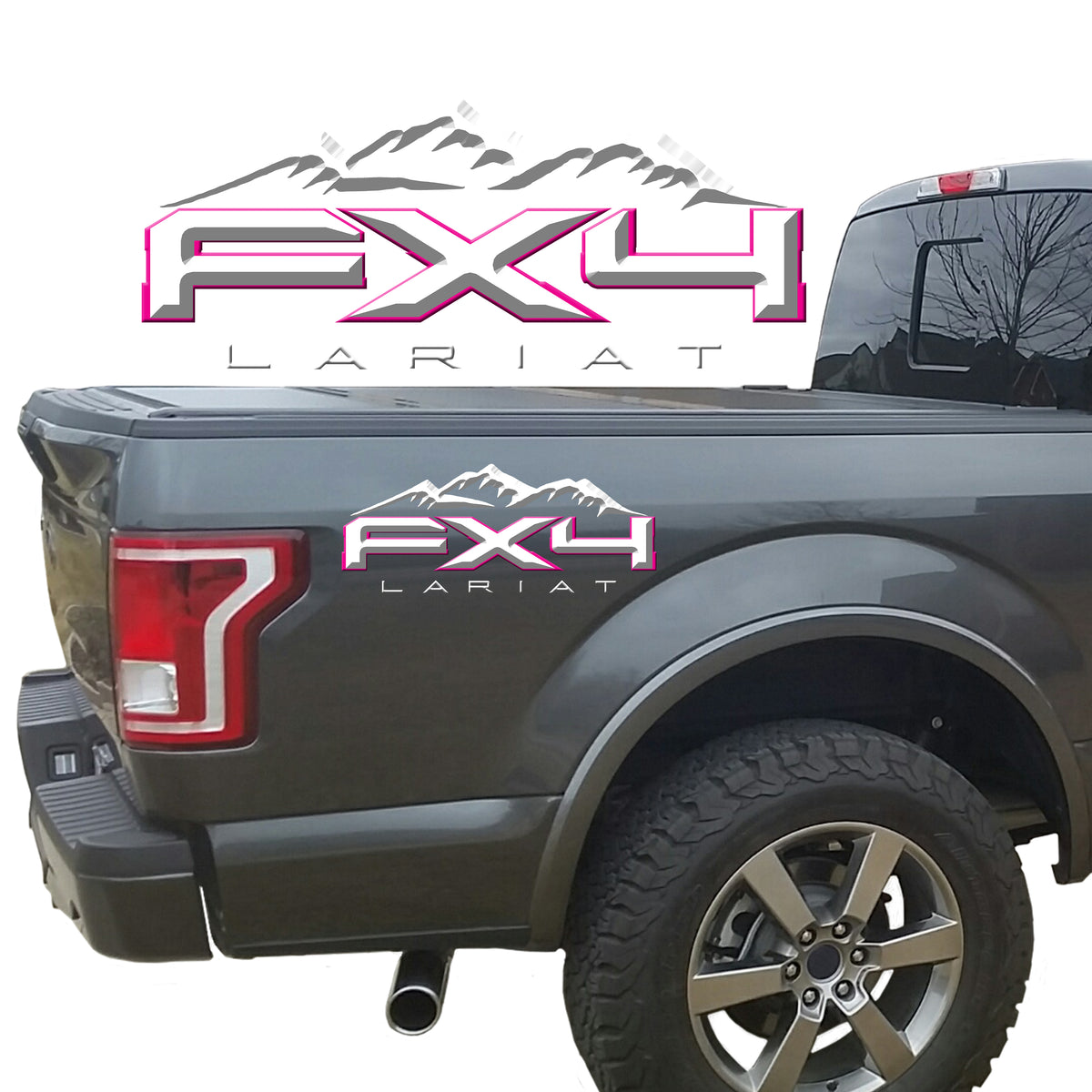3D  FX4 Lariat Mountains Vinyl Decal