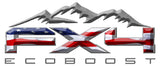 FX4 Eco Boost Mountains American Flag 3D Vinyl Decal Fits All Makes and Models