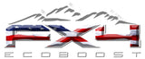 FX4 Eco Boost Mountains American Flag 3D Vinyl Decal Fits All Makes and Models