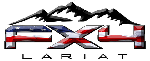 3D Patriotic  FX4 Lariat Mountains Vinyl Decal