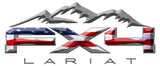 FX4 Lariat Mountains American Flag 3D Vinyl Decal Fits All Makes and Models
