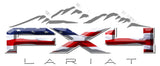 FX4 Lariat Mountains American Flag 3D Vinyl Decal Fits All Makes and Models