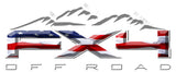 FX4 Off Road Mountains American Flag 3D Vinyl Decal Fits All Makes and Models